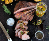 Gegrilde Tri Tip op een gasgrill